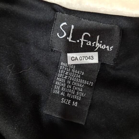 S.L. Fashions Pebble Pattern‎ Dress with Rhinestone Waist Belt - Size 14 - Picture 5 of 8